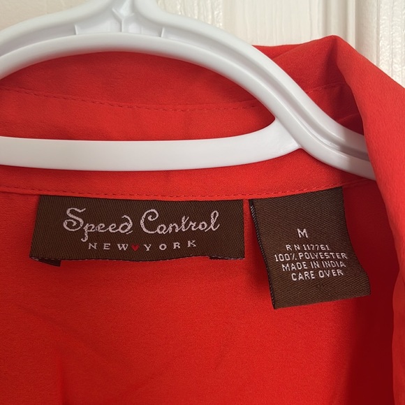 orange red button up dress - Picture 3 of 3